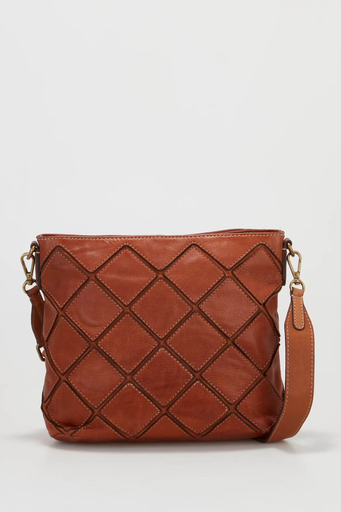 Check Leather Stitch Crossbody Bag 3 Check Leather Stitch Crossbody Bag